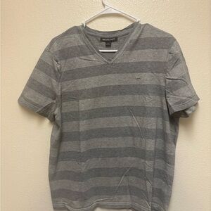 Michael Kors Men's Gray Striped Tee